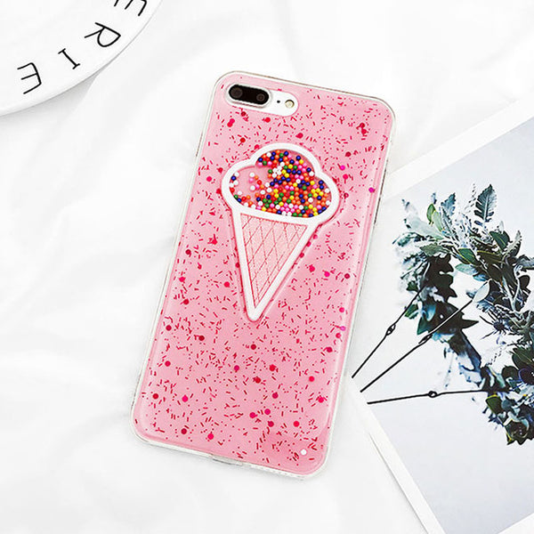 3D Bling Ice Cream Phone Case For iphone