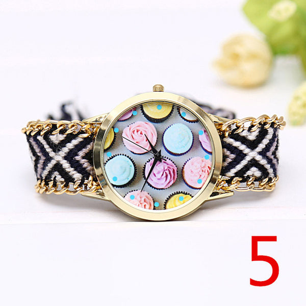 Summer Ice Cream Hand-Woven Bracelet Watch