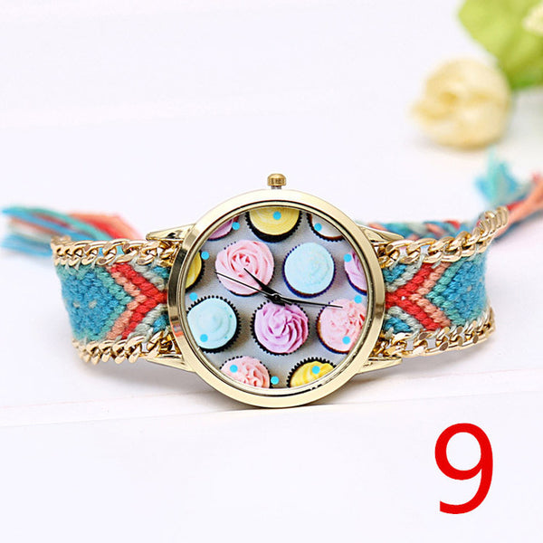 Summer Ice Cream Hand-Woven Bracelet Watch